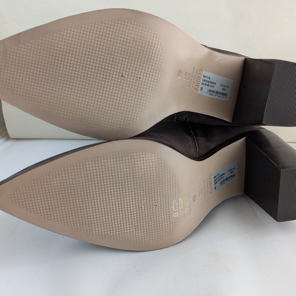 Schutz Mikki Block Heel Brown Suede Bootie Pointed Toe Nobuck Size 8 - Picture 12 of 14